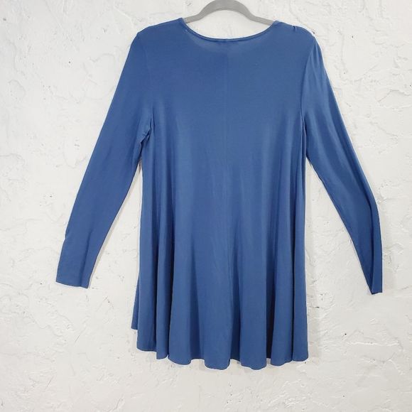 4x$25 Eileen fisher  blue stretchy oversize long sleeve crew neck shirt x-small - Picture 3 of 10